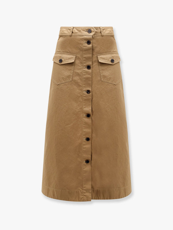 Saint Laurent Serge Cotton Midi Skirt