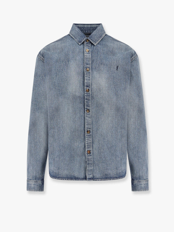 Cassandre denim shirt with iconic logo embroidery