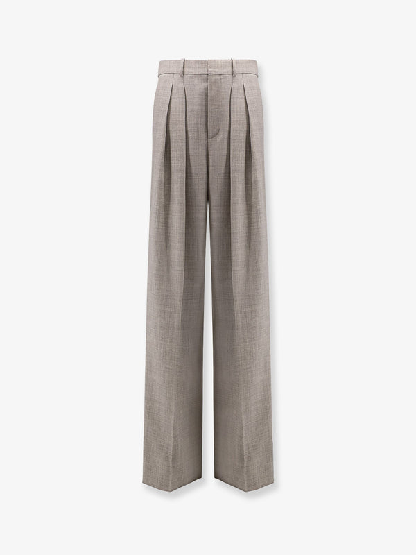 Saint Laurent Certified Wool Trousers With Wide Leg