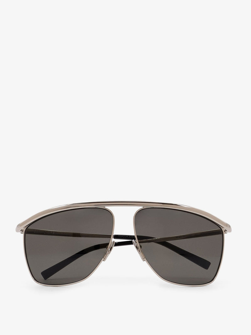 Saint Laurent Saint Laurent Metal Rectangular Sunglasses Black - World Class Fashion