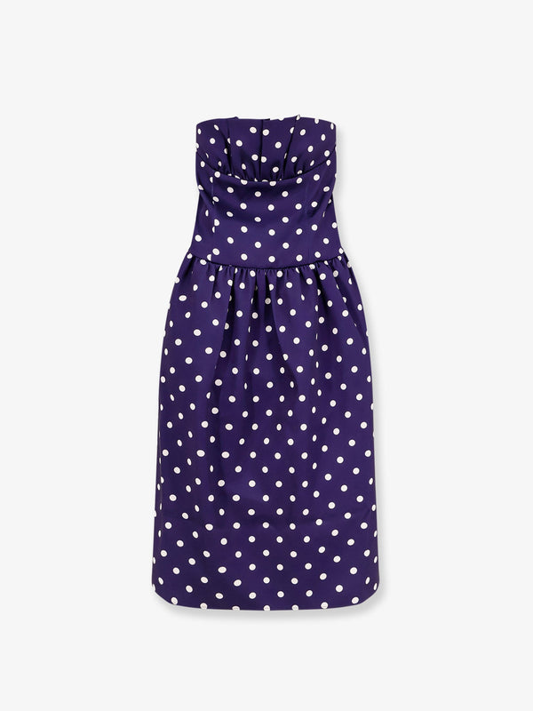 Self Portrait Satin Dotted Midi Dress