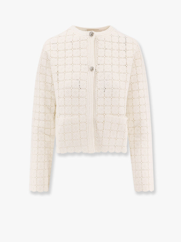 Embroidered cotton cardigan