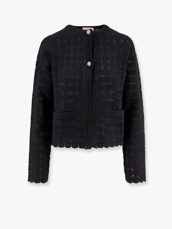 Embroidered cotton cardigan