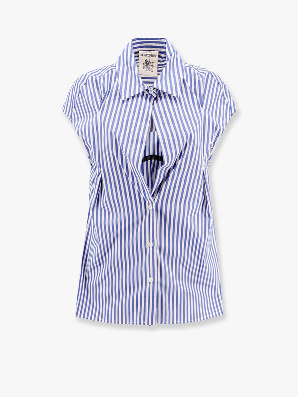 Cotton blend shirt with top detail