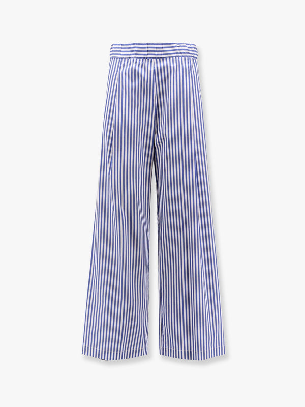 Cotton blend trouser with striped motif