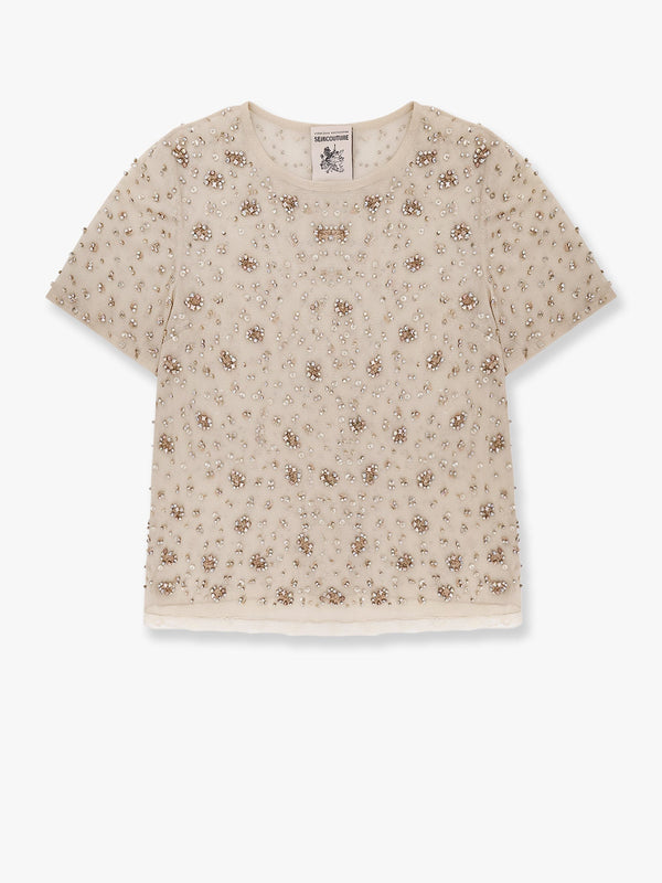 Louise tulle top with rhinestones embroidery