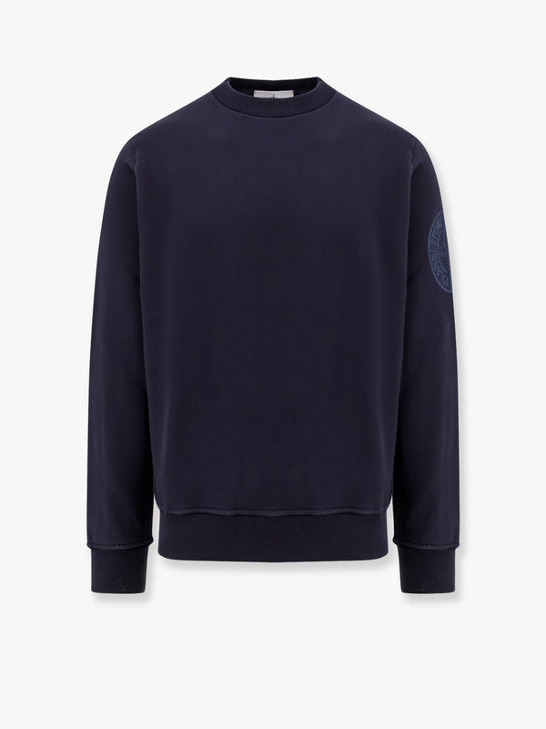 Cotton sweatshirt with logo embroidery on the left sleeve