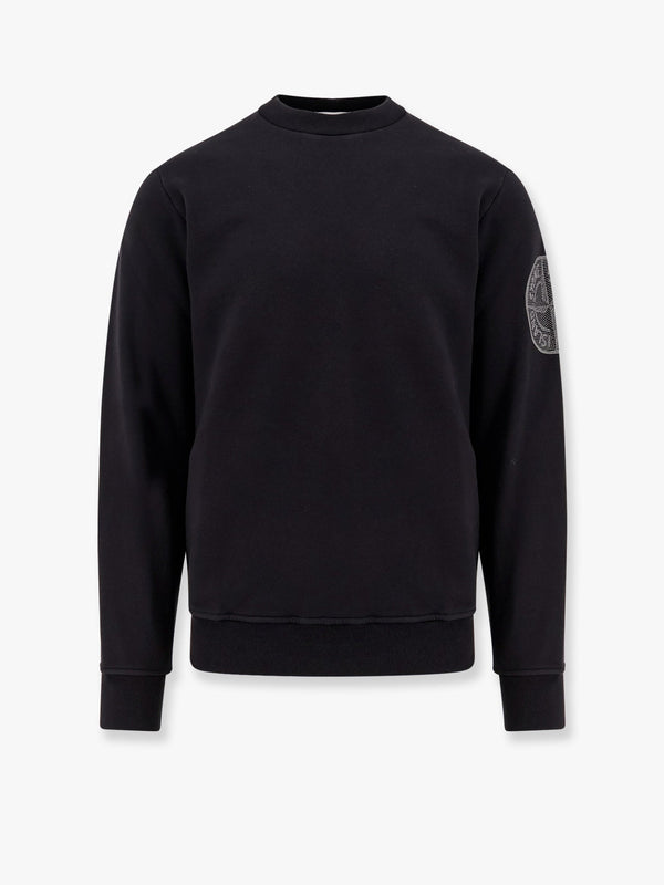 Cotton sweatshirt with logo embroidery on the left sleeve