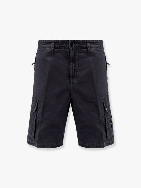 Organic cotton bermuda shorts with logo patch