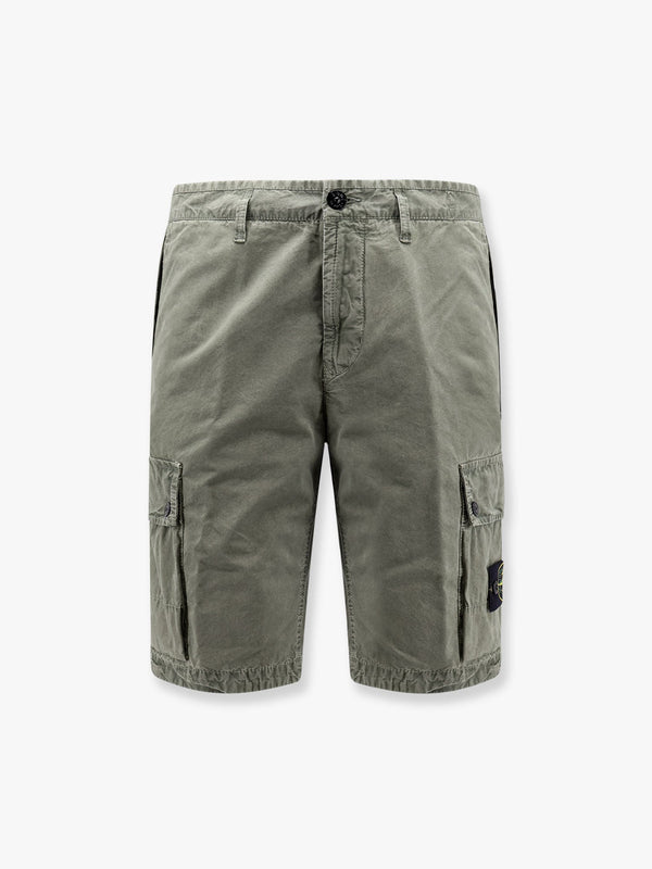 Organic cotton bermuda shorts with logo patch