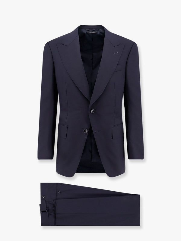 Wool suit with wide lapel