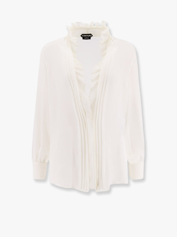 Silk shirt with pleated details
