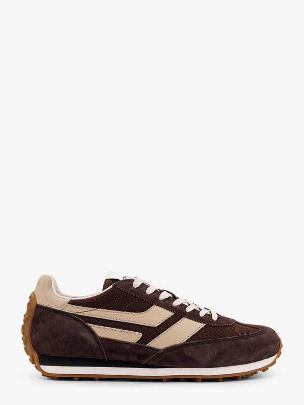 Low-top suede and mesh sneakers