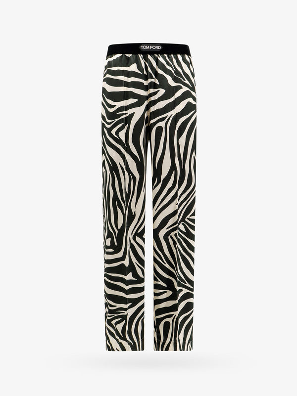 Stretch silk trouser with animalier print