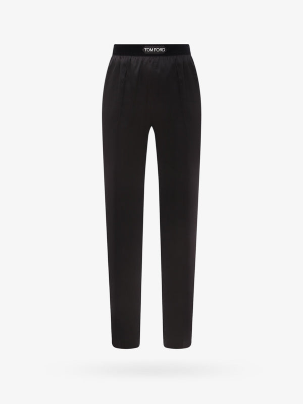 Silk trouser with velvet waistband
