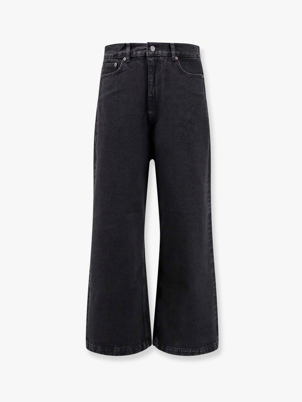 Washed black denim trouser
