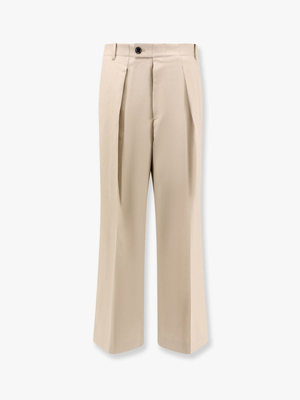 Wide wool blend trouser with pinces