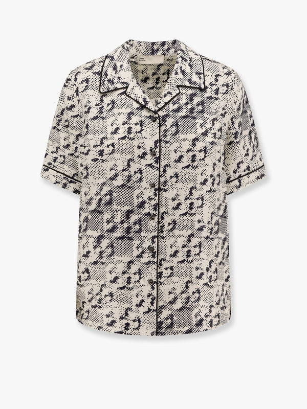 Tory Burch Silk Shirt With Pixelated Logo Print