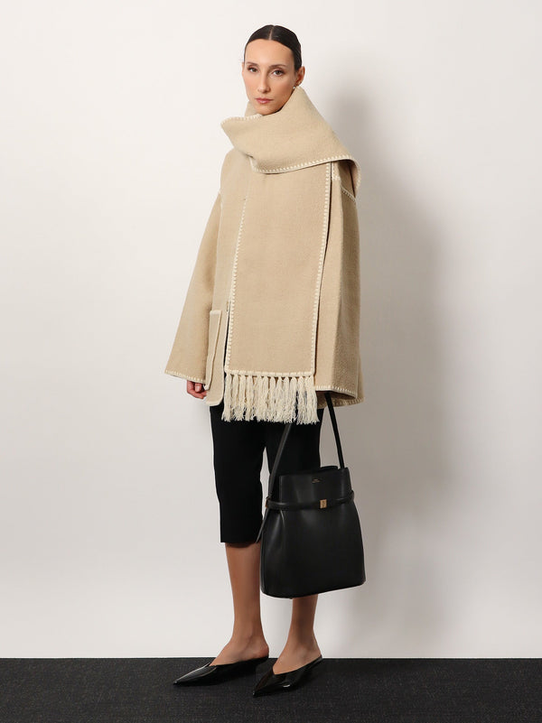 Toteme Leather Bucket Bag With Frontal Strap