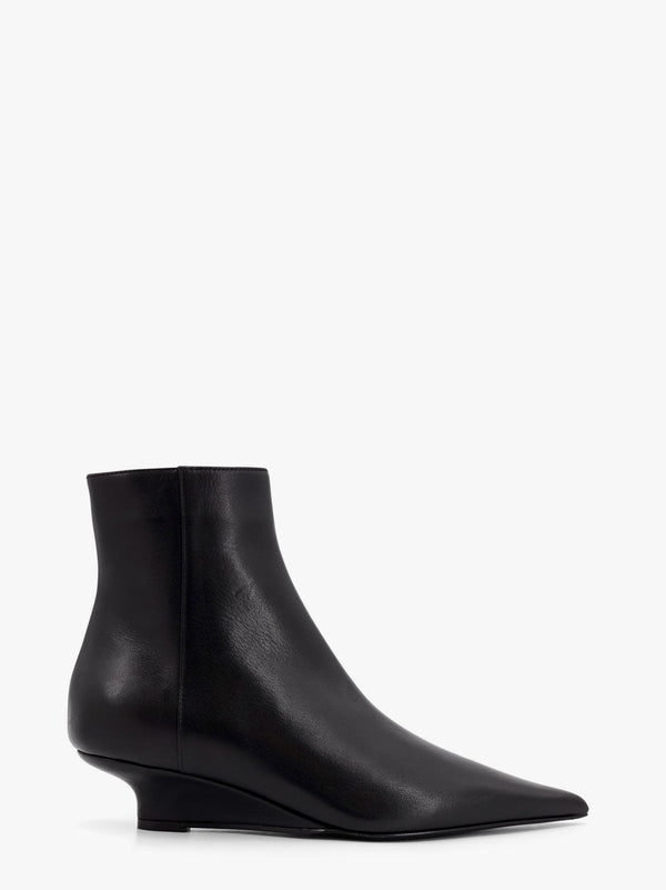 Leather ankle boots with wedge heel