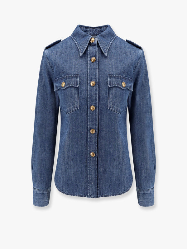 Valentino Denim Shirt With Vlogo Buttons