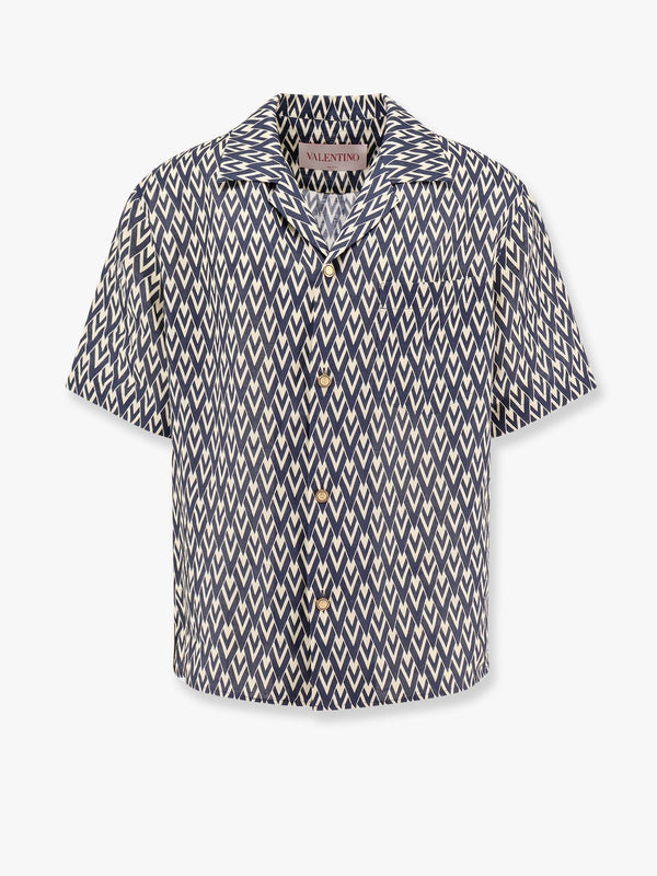 Valentino linen shirt with toute la v all-over print