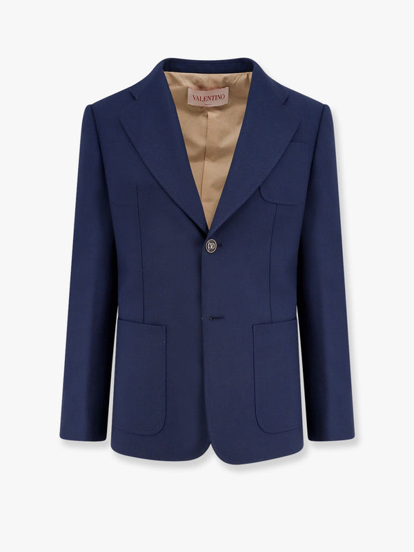 Virgin wool blazer with logoed buttons