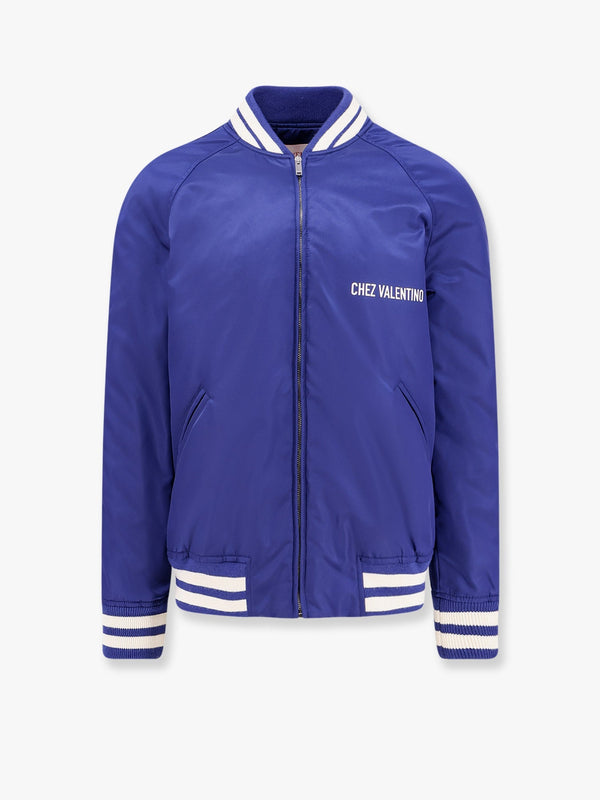 Nylon jacket with frontal and back chez valentino print