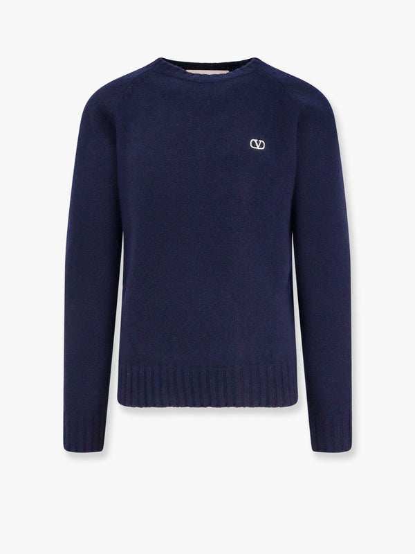 Virgin wool sweater with vlogo embroidery
