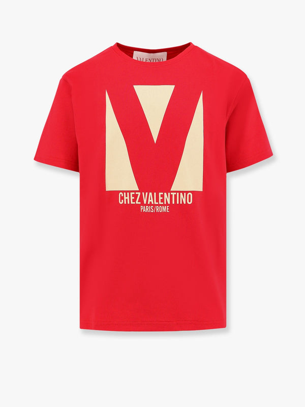 Valentino Cotton T-Shirt With Chez Valentino Print