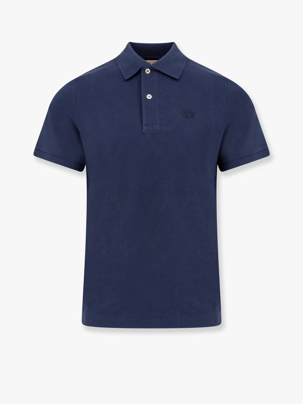 Valentino Cotton Piquet Polo Shirt With Vlogo Embroidery