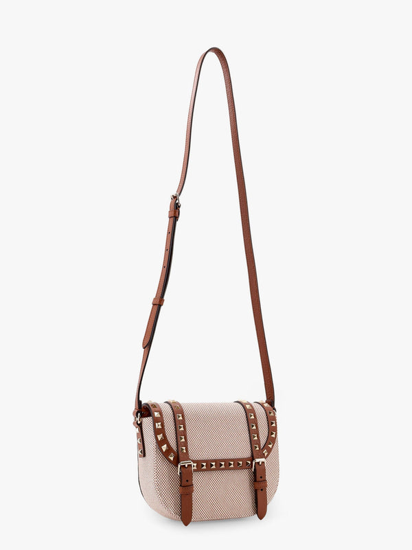 Valentino Garavani Messenger Rockstud Fabric And Leather Shoulder Bag