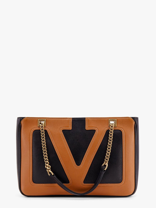 Valentino garavani viva superstar leather shoulder bag with maxi vlogo signature on the front