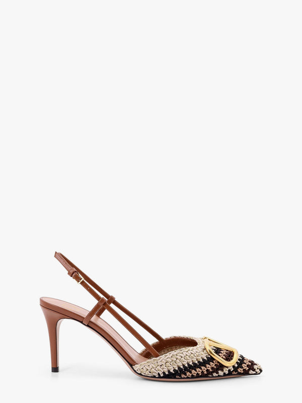 Crochet fabric slingback