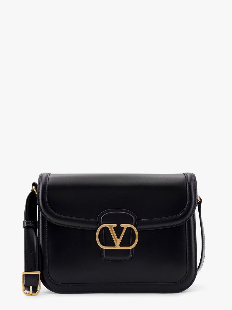 Valentino Garavani Valentino Garavani 9To5 Leather Shoulder Bag Black - World Class Fashion