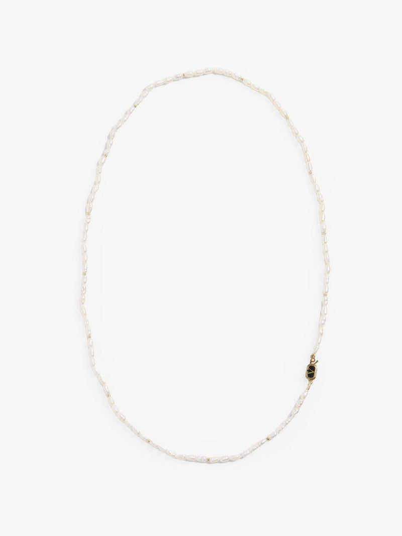 Valentino Garavani Valentino Garavani Metal Necklace With Pearls White - World Class Fashion