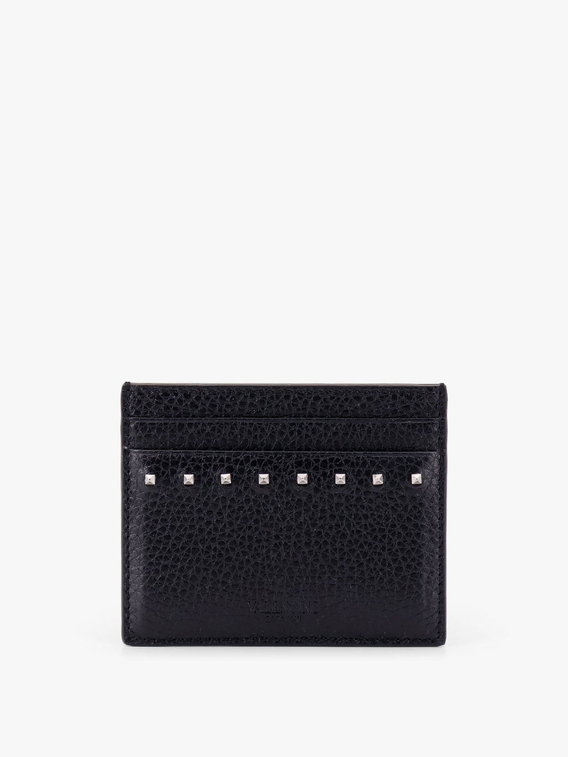 Valentino Garavani Valentino Garavani Leather Card Holder Black - World Class Fashion