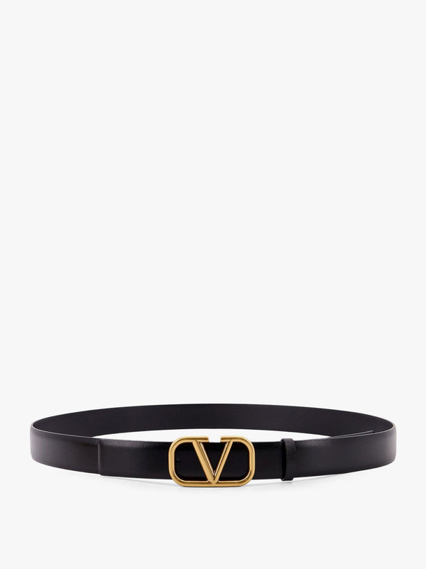 Leather belt with vlogo signature belt
