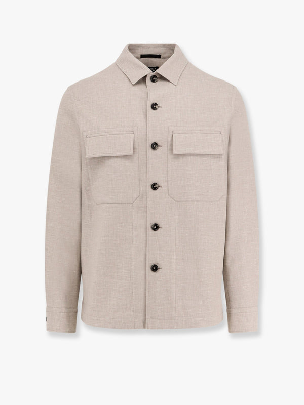 Linen blend overshirt