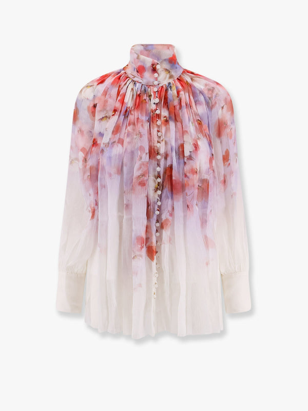 Printed viscose shirt with internal tank top
