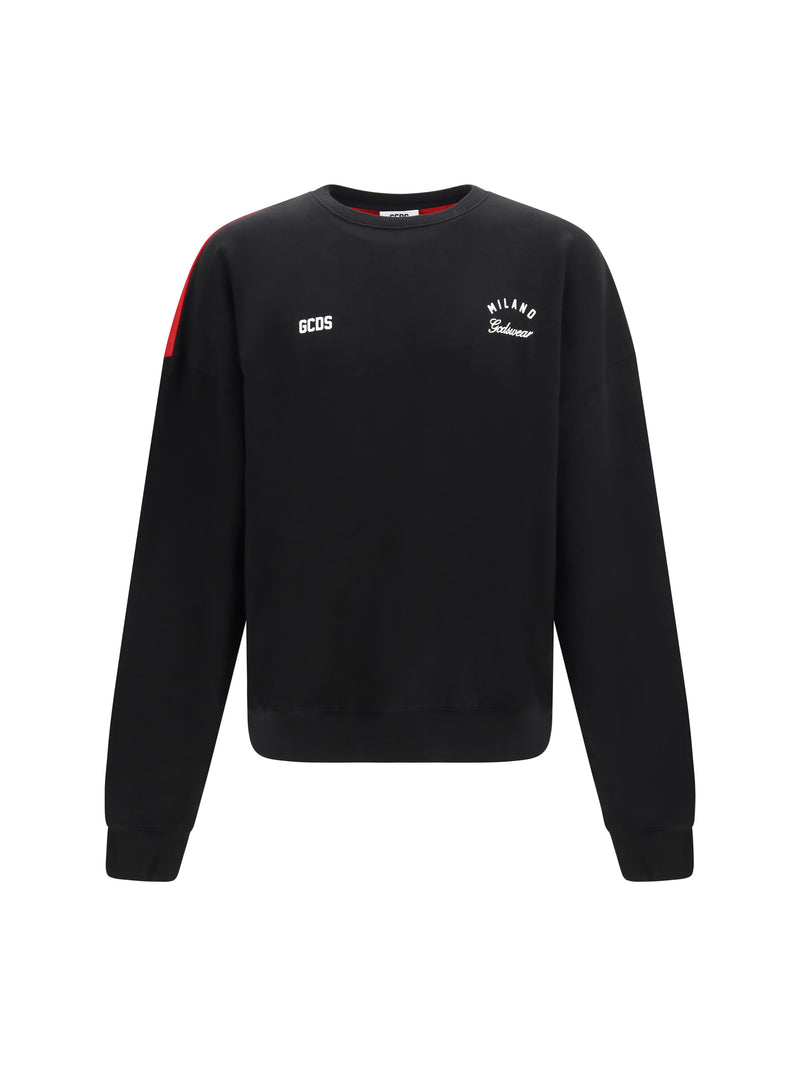 Gcds Gcds Crewneck Sweatshirt with Back Logo Black/Red - World Class Fashion
