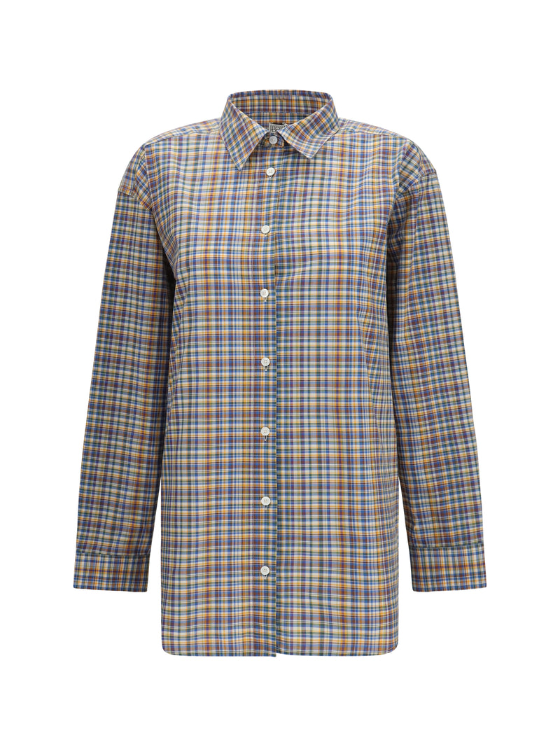 Toteme Toteme Classic Cotton Shirt Blue/Orange - World Class Fashion