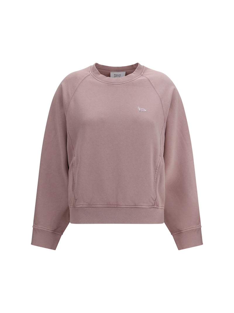 Maison Kitsuné Maison Kitsuné Baby Fox Faded Crewneck Sweatshirt Misty Lilac - World Class Fashion