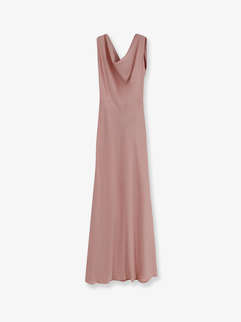 Actualee Actualee Satin Long Dress Pink Women - World Class Fashion