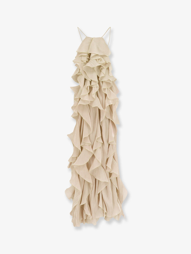 Actualee Actualee Long Dress with Ruffles Pink Women - World Class Fashion