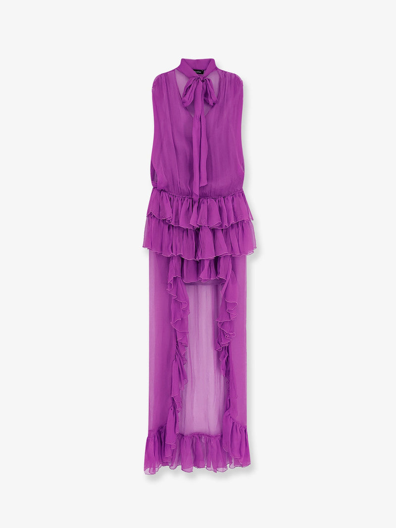 Actualee Actualee Asymmetric Voile Dress Pink - World Class Fashion