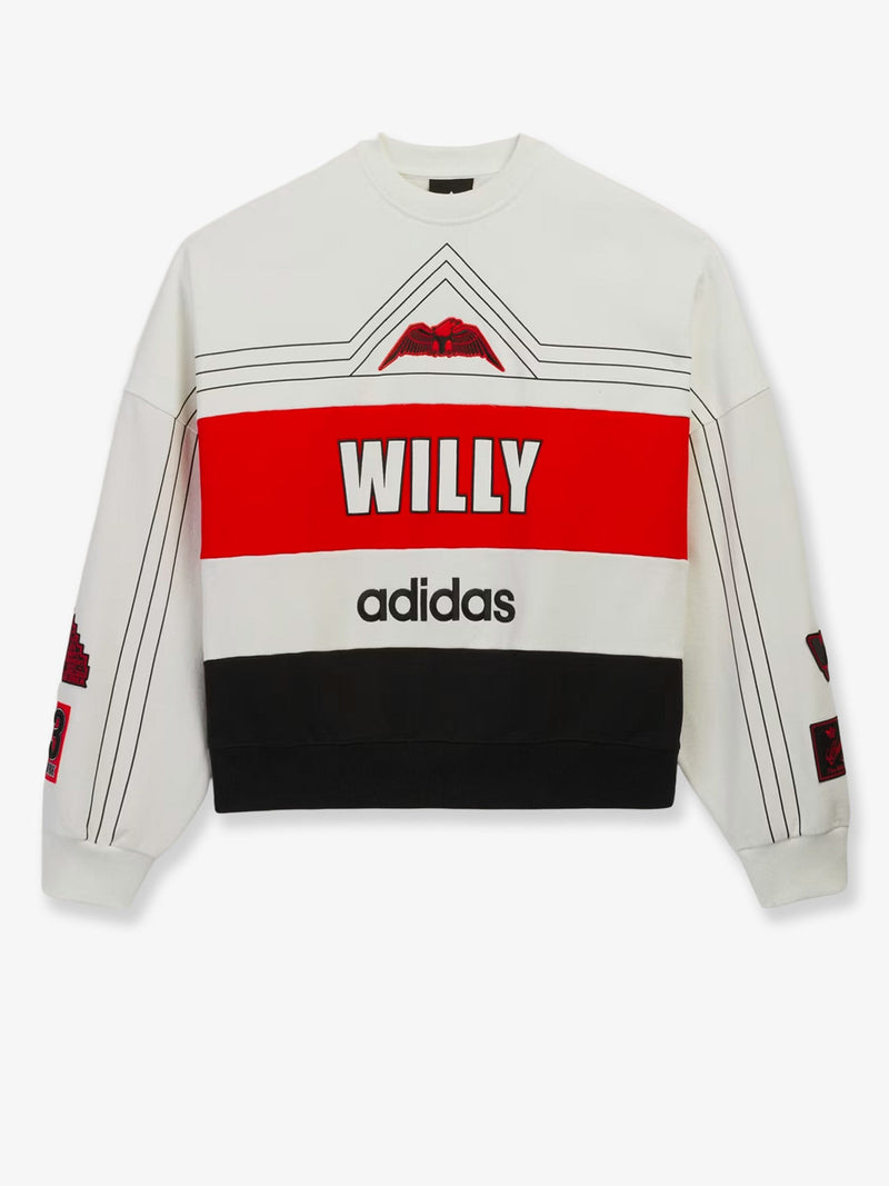 Adidas X Willy Chavarria Sudadera blanca Adidas X Willy Chavarria WC NY Ball Crew - World Class Fashion