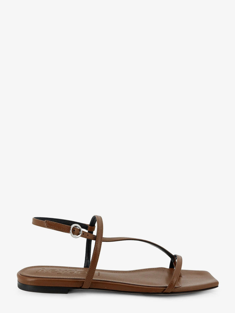 Aeyde Aeyde Ella Flat Leather Sandals Brown - World Class Fashion
