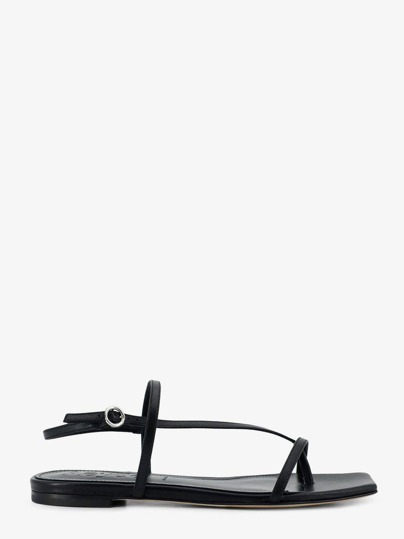 Aeyde Aeyde Ella Flat Leather Sandals Black - World Class Fashion