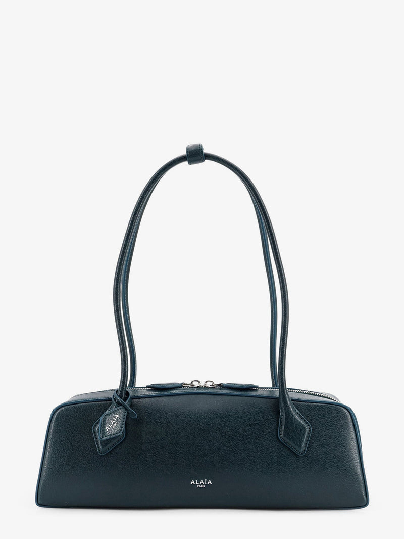 Alaia Bolso de hombro de cuero Alaia Le Teckel azul - World Class Fashion